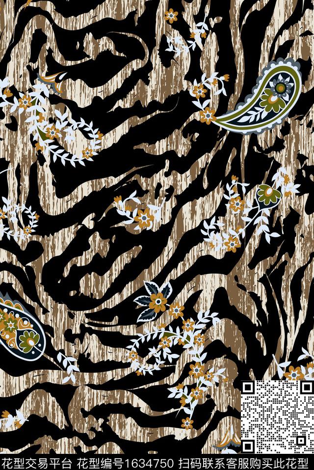 民族风动物纹纹理数码印花华亿平台下载（图片编号: 1634750） - 瓦栏（Walan）