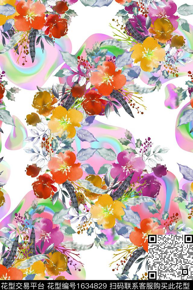 小清新小碎花休闲数码印花华亿平台下载（图片编号: 1634829） - 瓦栏（Walan）