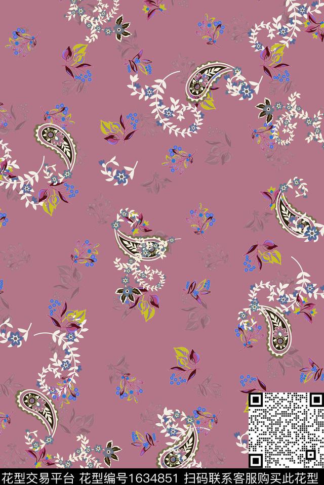 民族风小碎花火腿花数码印花华亿平台下载（图片编号: 1634851） - 瓦栏（Walan）