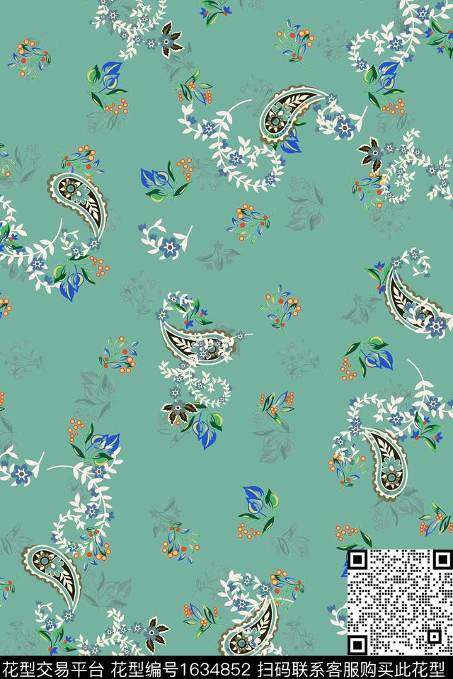 民族风小碎花火腿花数码印花华亿平台下载（图片编号: 1634852） - 瓦栏（Walan）