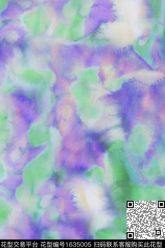 晕染肌理水彩抽象数码印花华亿平台下载（图片编号: 1635005） - 瓦栏（Walan）