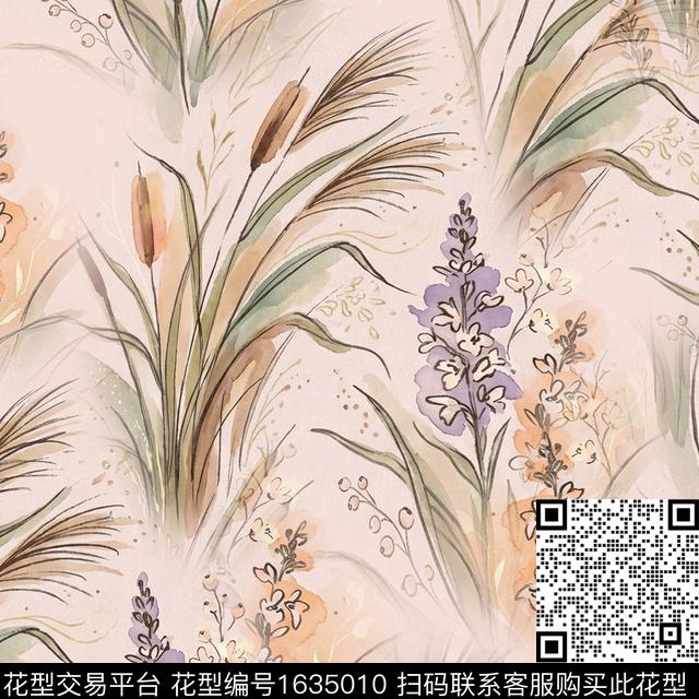 水彩水彩花卉女装数码印花华亿平台下载（图片编号: 1635010） - 瓦栏（Walan）
