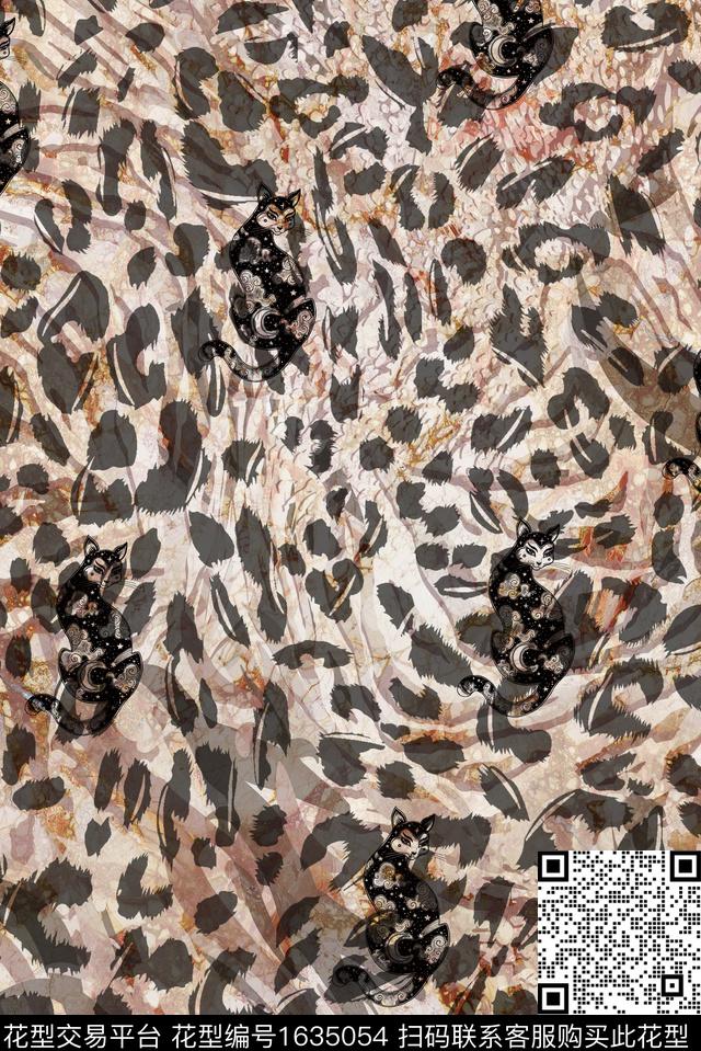 豹纹抽象数码印花华亿平台下载（图片编号: 1635054） - 瓦栏（Walan）