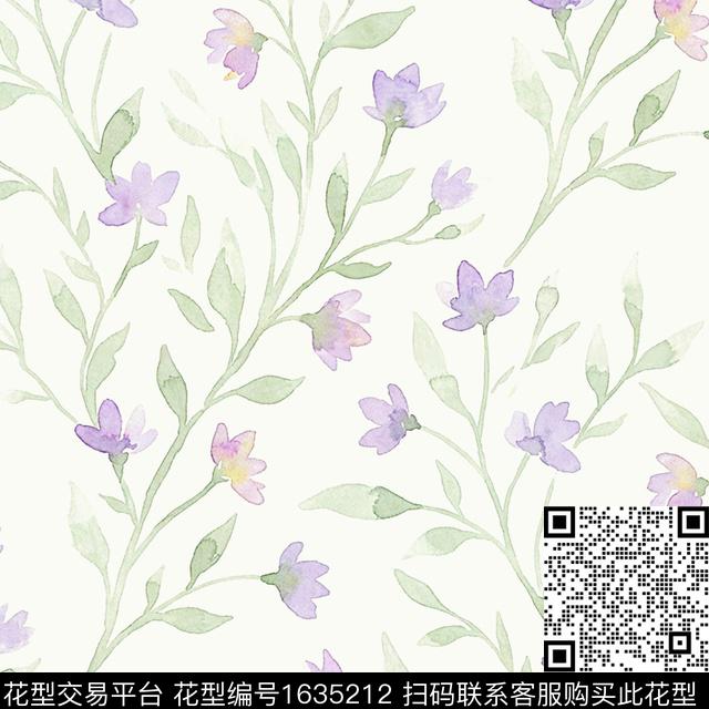 小清新花卉水彩花卉数码印花华亿平台下载（图片编号: 1635212） - 瓦栏（Walan）