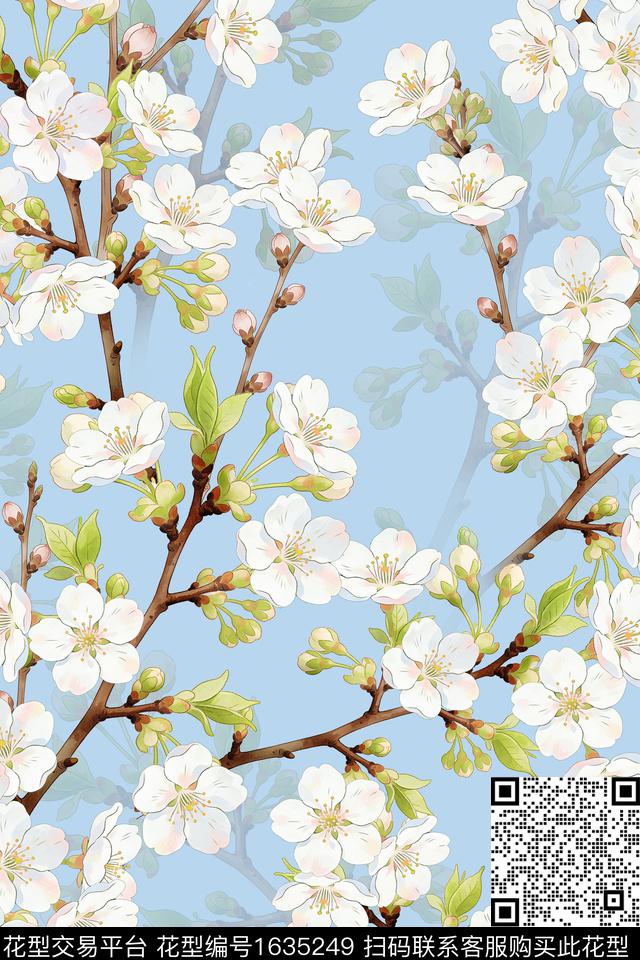 植物花卉水彩花卉数码印花华亿平台下载（图片编号: 1635249） - 瓦栏（Walan）
