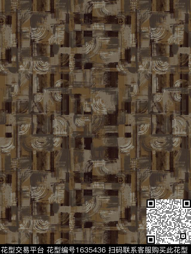 手绘几何迷彩数码印花华亿平台下载（图片编号: 1635436） - 瓦栏（Walan）