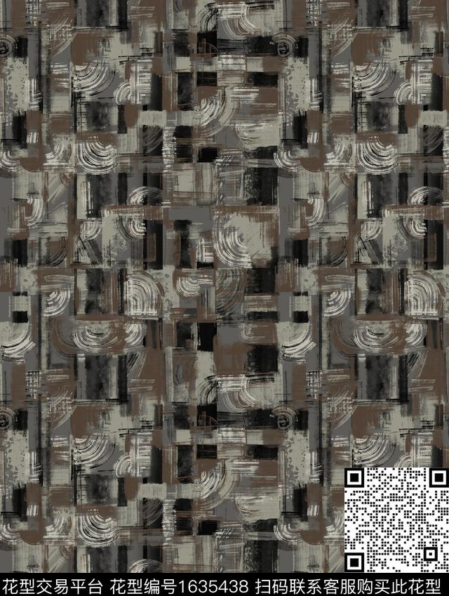 手绘几何迷彩数码印花华亿平台下载（图片编号: 1635438） - 瓦栏（Walan）