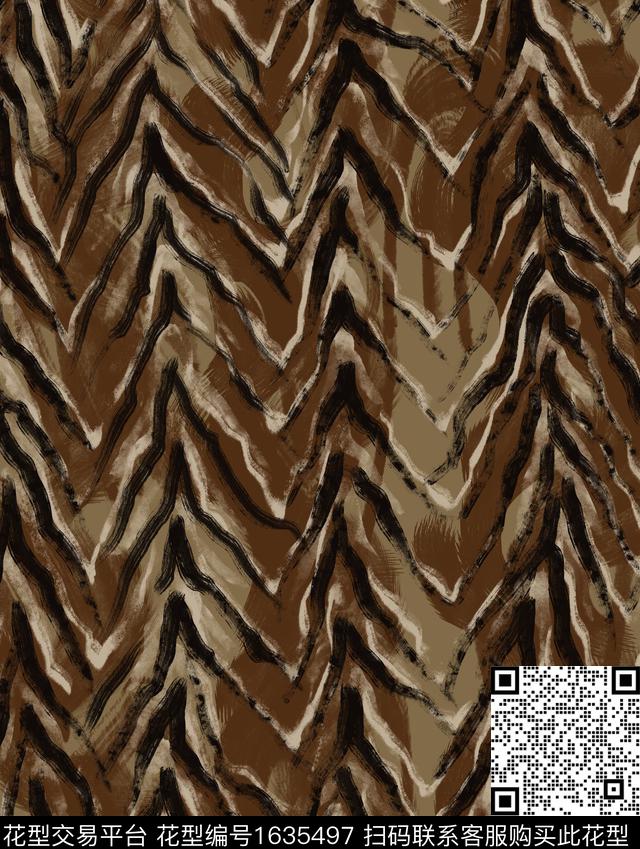 纹理动物纹手绘数码印花华亿平台下载（图片编号: 1635497） - 瓦栏（Walan）