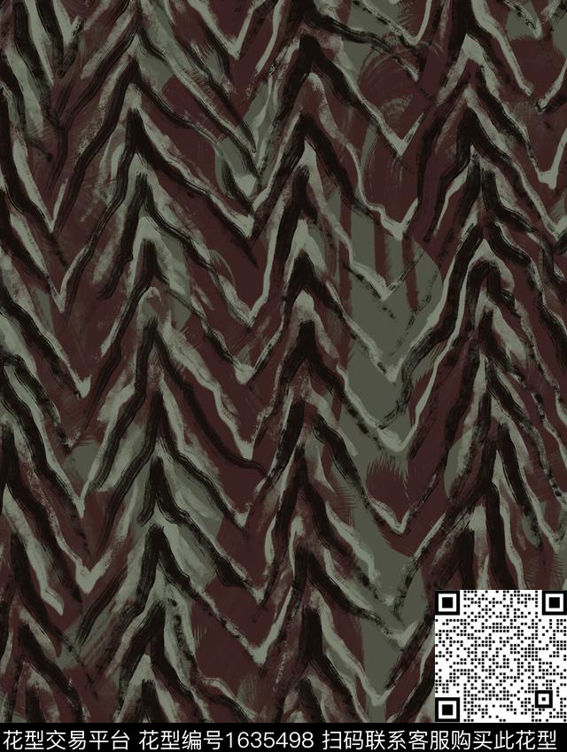 纹理动物纹手绘数码印花华亿平台下载（图片编号: 1635498） - 瓦栏（Walan）