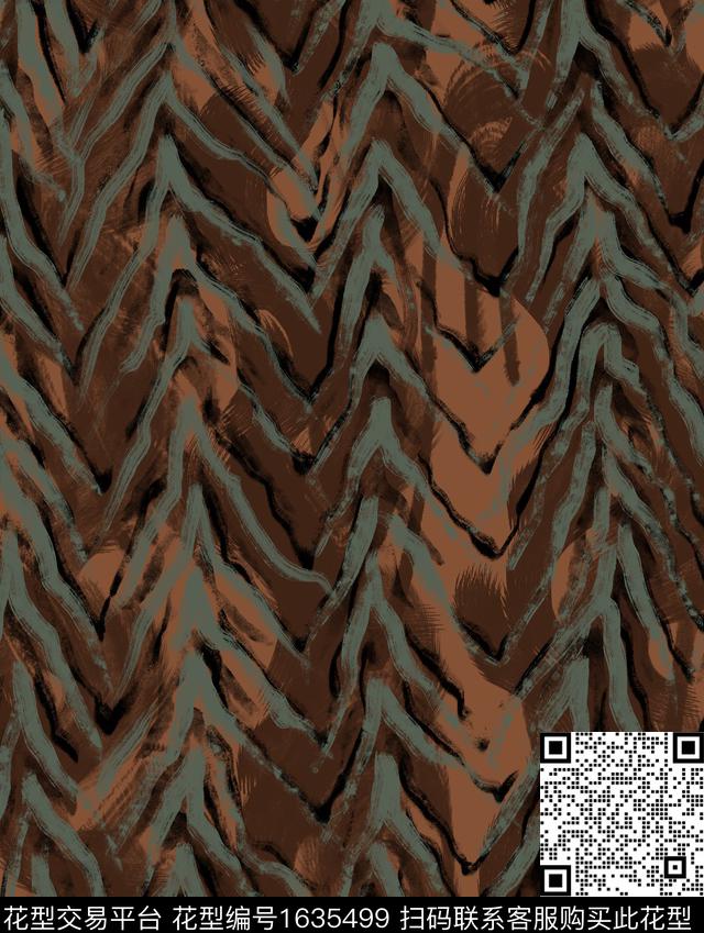 纹理动物纹手绘数码印花华亿平台下载（图片编号: 1635499） - 瓦栏（Walan）