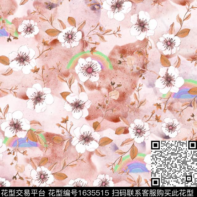 小清新晕染肌理小碎花数码印花华亿平台下载（图片编号: 1635515） - 瓦栏（Walan）