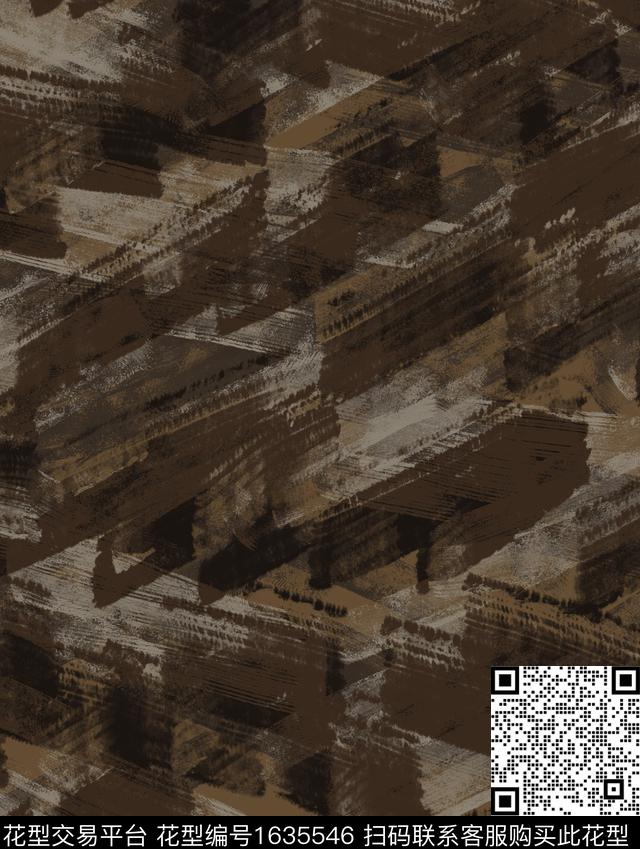 纹理抽象男装手绘数码印花华亿平台下载（图片编号: 1635546） - 瓦栏（Walan）