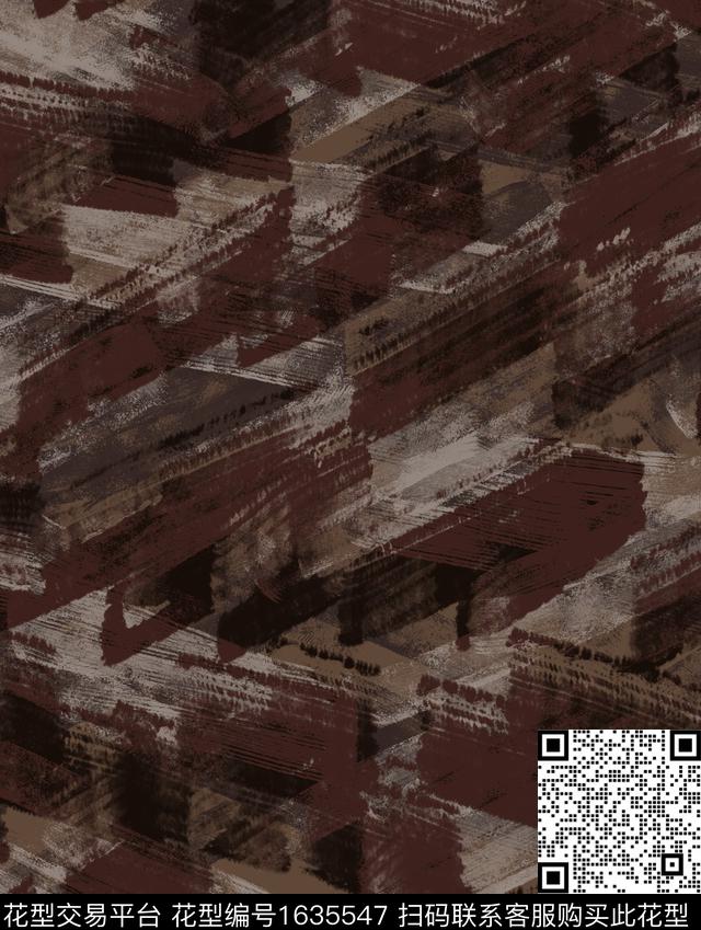 纹理抽象男装手绘数码印花华亿平台下载（图片编号: 1635547） - 瓦栏（Walan）