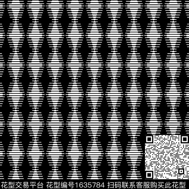 黑白几何条纹传统印花华亿平台下载（图片编号: 1635784） - 瓦栏（Walan）