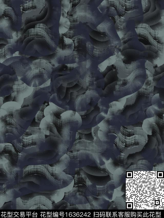 肌理手绘几何数码印花华亿平台下载（图片编号: 1636242） - 瓦栏（Walan）