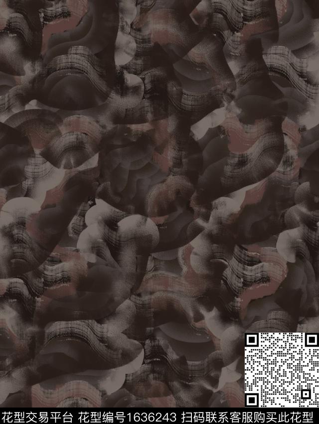 肌理手绘几何数码印花华亿平台下载（图片编号: 1636243） - 瓦栏（Walan）