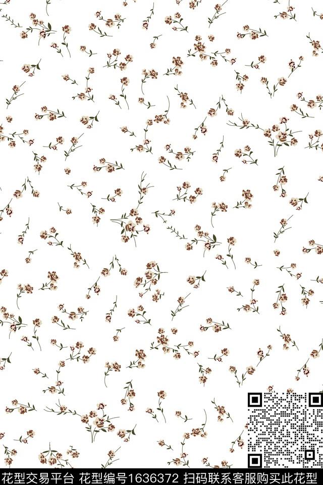 植物小清新满版散花数码印花华亿平台下载（图片编号: 1636372） - 瓦栏（Walan）