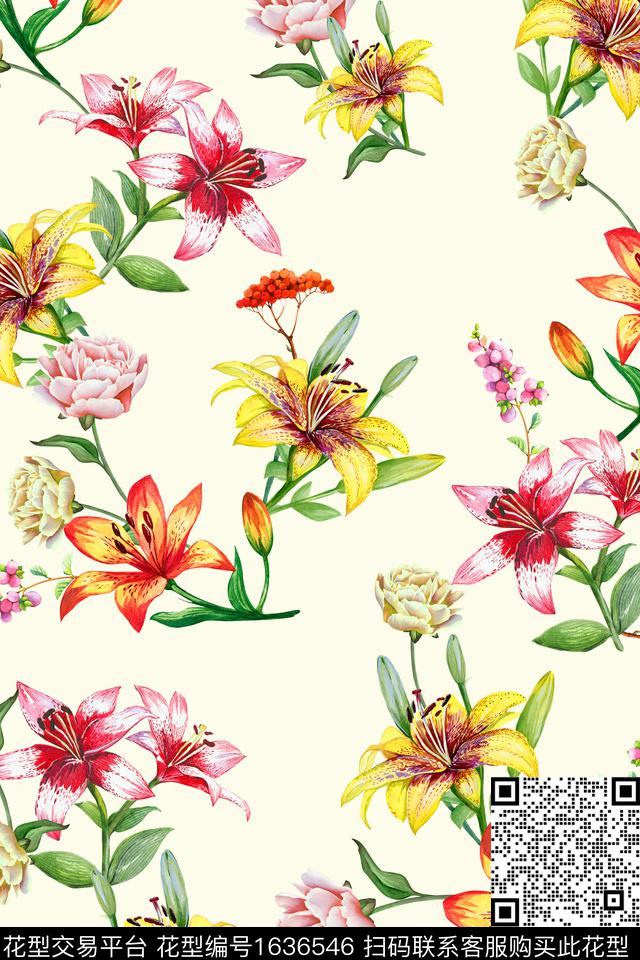 年轻女装花卉春夏华亿平台数码印花华亿平台下载（图片编号: 1636546） - 瓦栏（Walan）