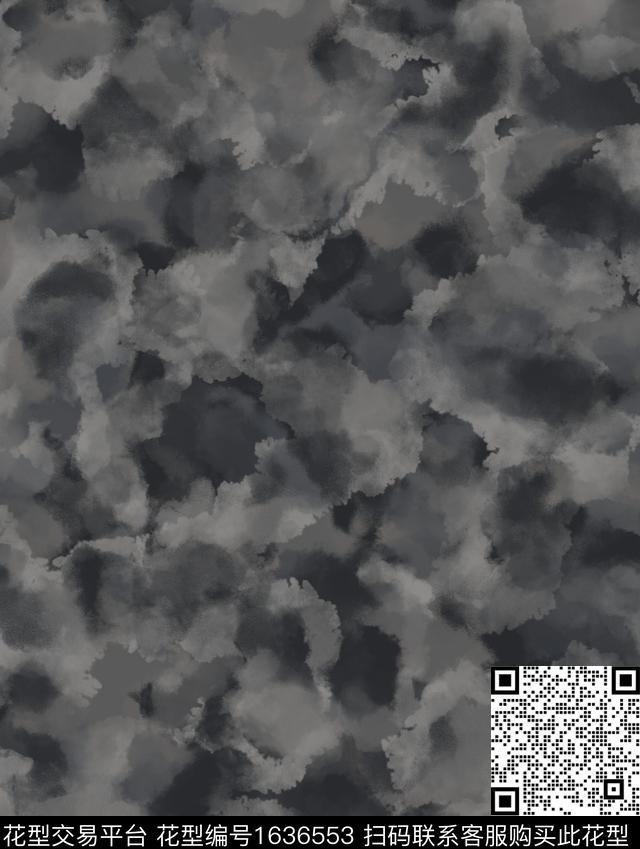 肌理水彩迷彩数码印花华亿平台下载（图片编号: 1636553） - 瓦栏（Walan）