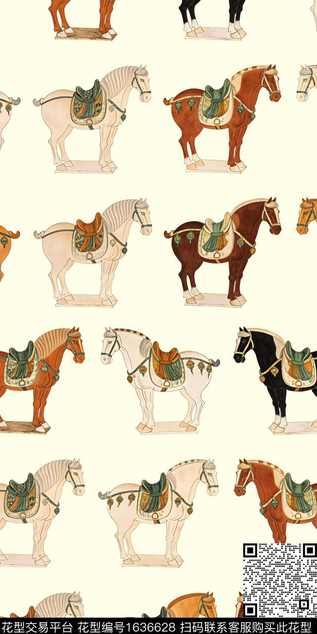 马卡通动物中国风数码印花华亿平台下载（图片编号: 1636628） - 瓦栏（Walan）