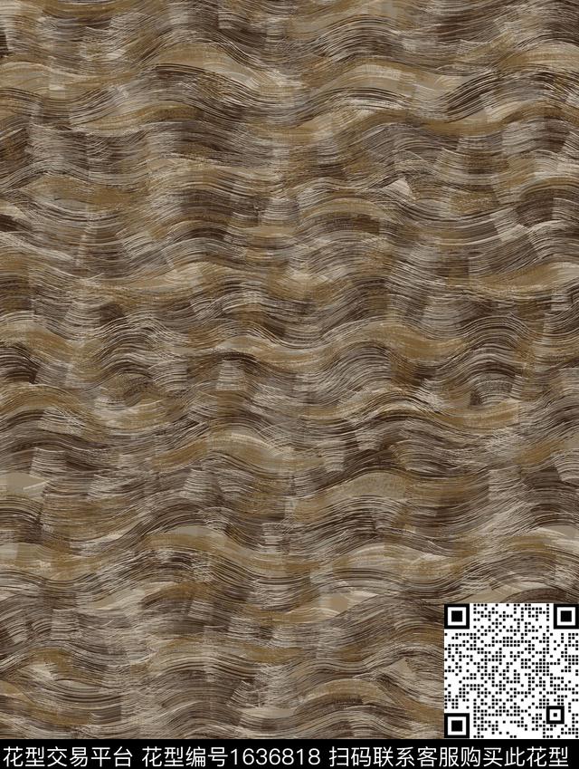 线条肌理男装数码印花华亿平台下载（图片编号: 1636818） - 瓦栏（Walan）