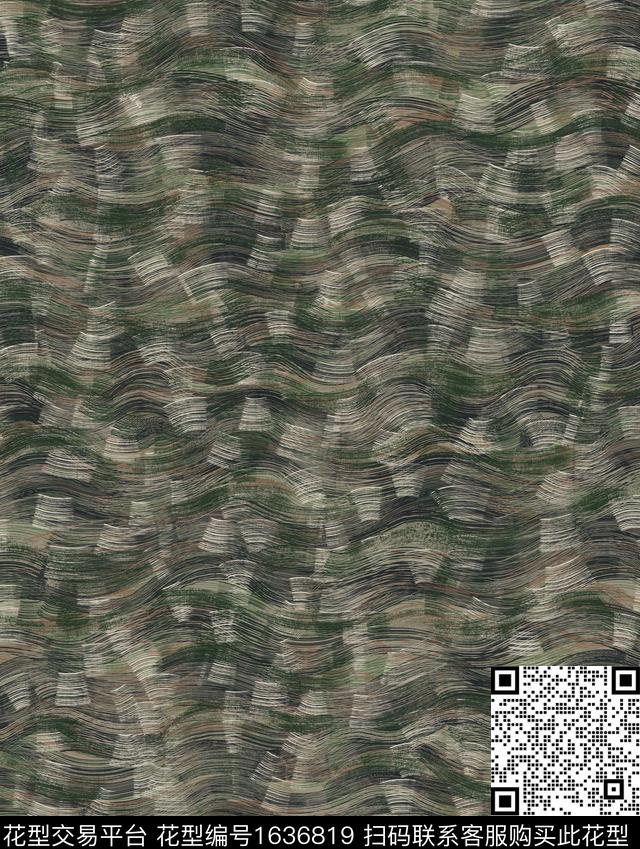 线条肌理男装数码印花华亿平台下载（图片编号: 1636819） - 瓦栏（Walan）