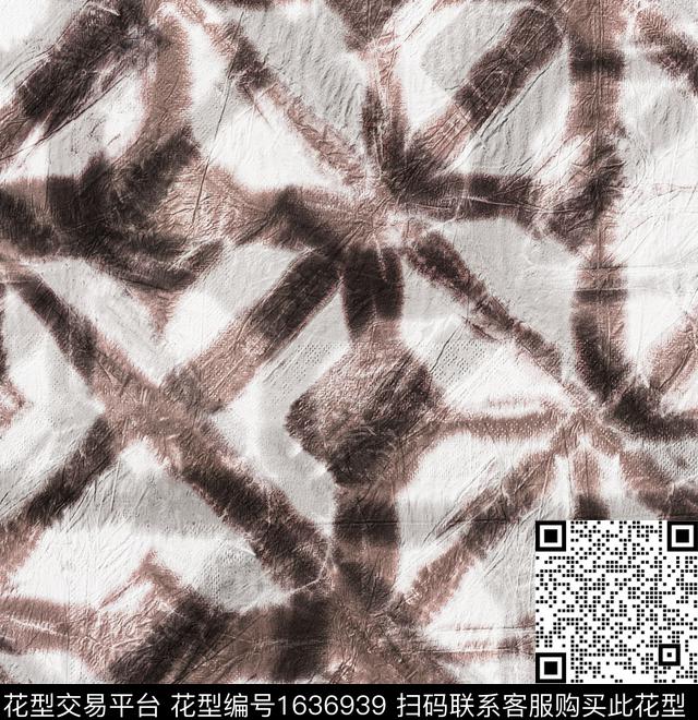 几何肌理扎染数码印花华亿平台下载（图片编号: 1636939） - 瓦栏（Walan）