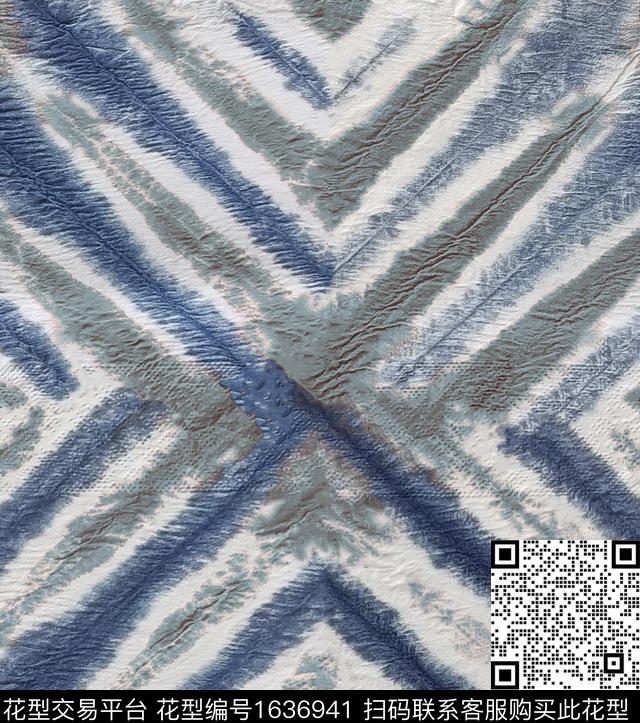 几何肌理扎染数码印花华亿平台下载（图片编号: 1636941） - 瓦栏（Walan）