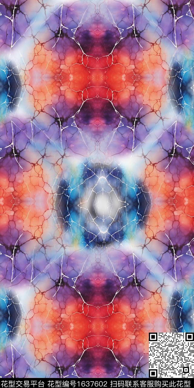 中国风真丝春夏华亿平台数码印花华亿平台下载（图片编号: 1637602） - 瓦栏（Walan）