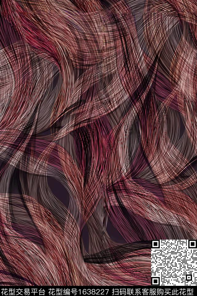 晕染肌理真丝抽象数码印花华亿平台下载（图片编号: 1638227） - 瓦栏（Walan）