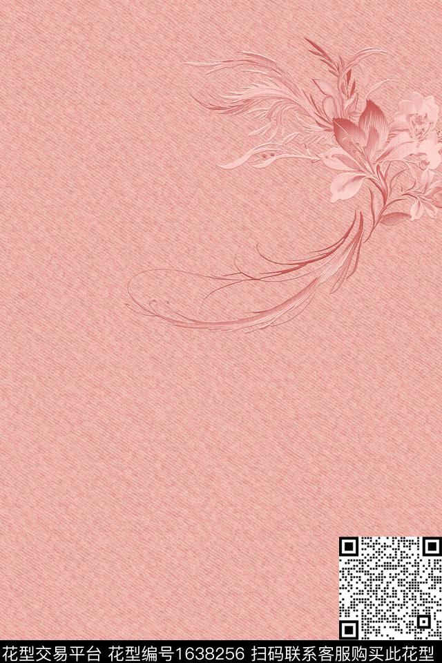 绣花华亿平台花卉定位数码印花华亿平台下载（图片编号: 1638256） - 瓦栏（Walan）