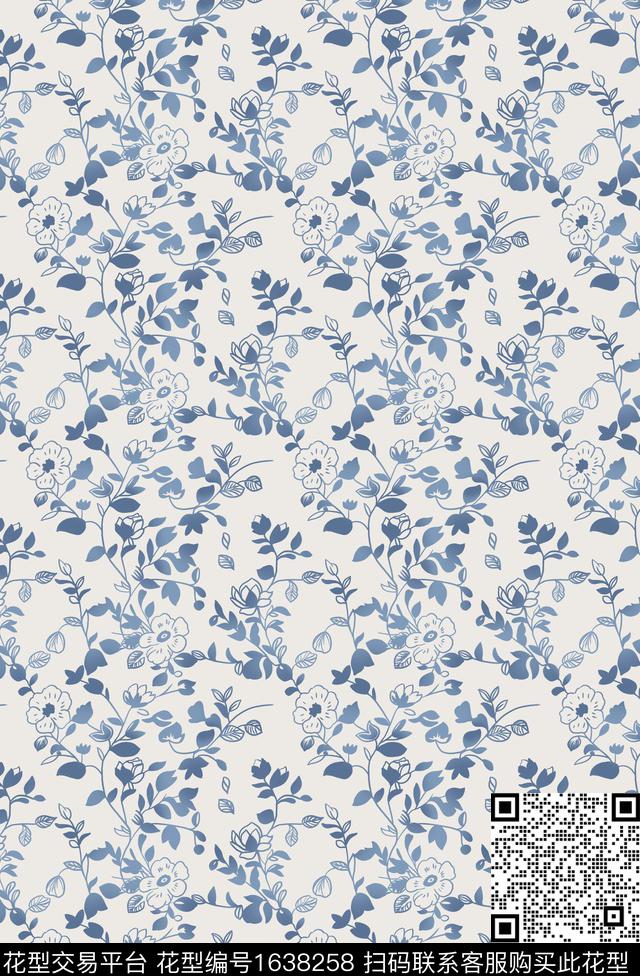 花卉小花数码印花华亿平台下载（图片编号: 1638258） - 瓦栏（Walan）