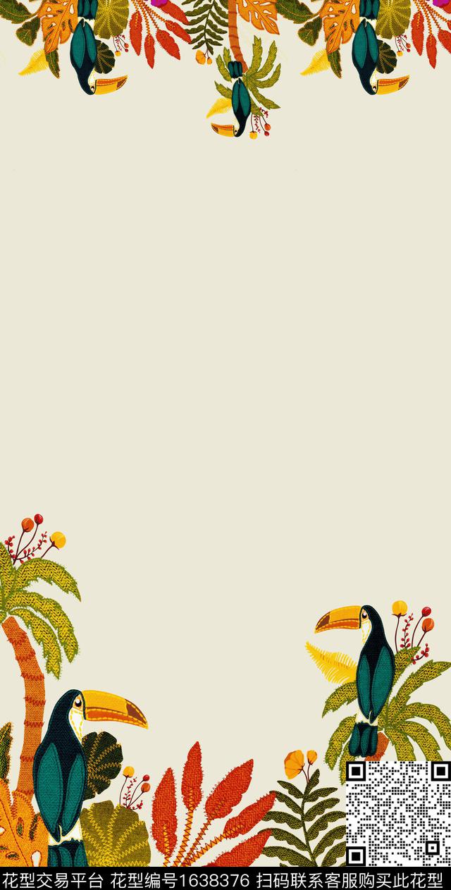 定位热带大嘴鸟数码印花华亿平台下载（图片编号: 1638376） - 瓦栏（Walan）