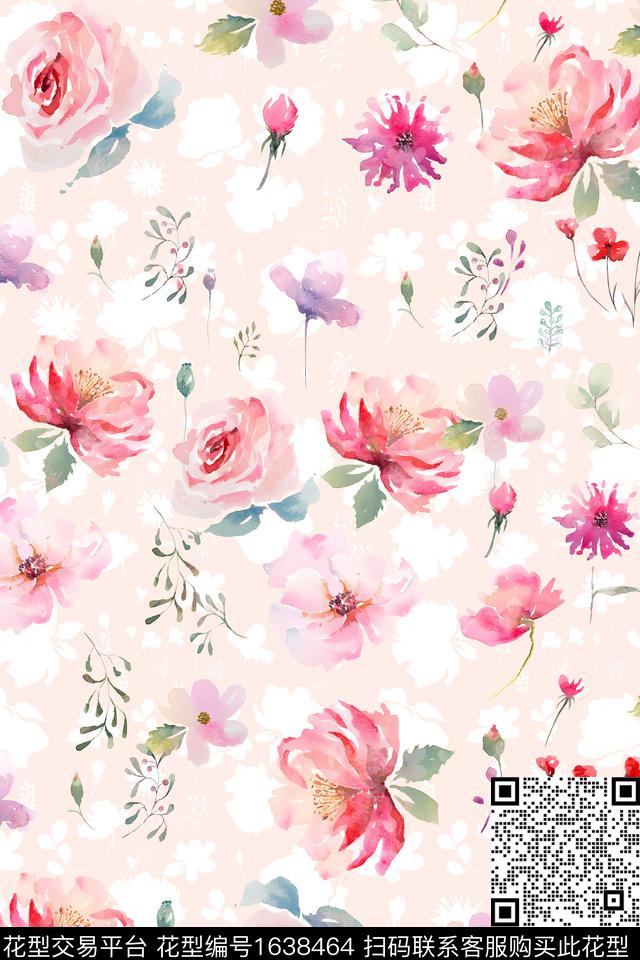 真丝花卉小碎花数码印花华亿平台下载（图片编号: 1638464） - 瓦栏（Walan）