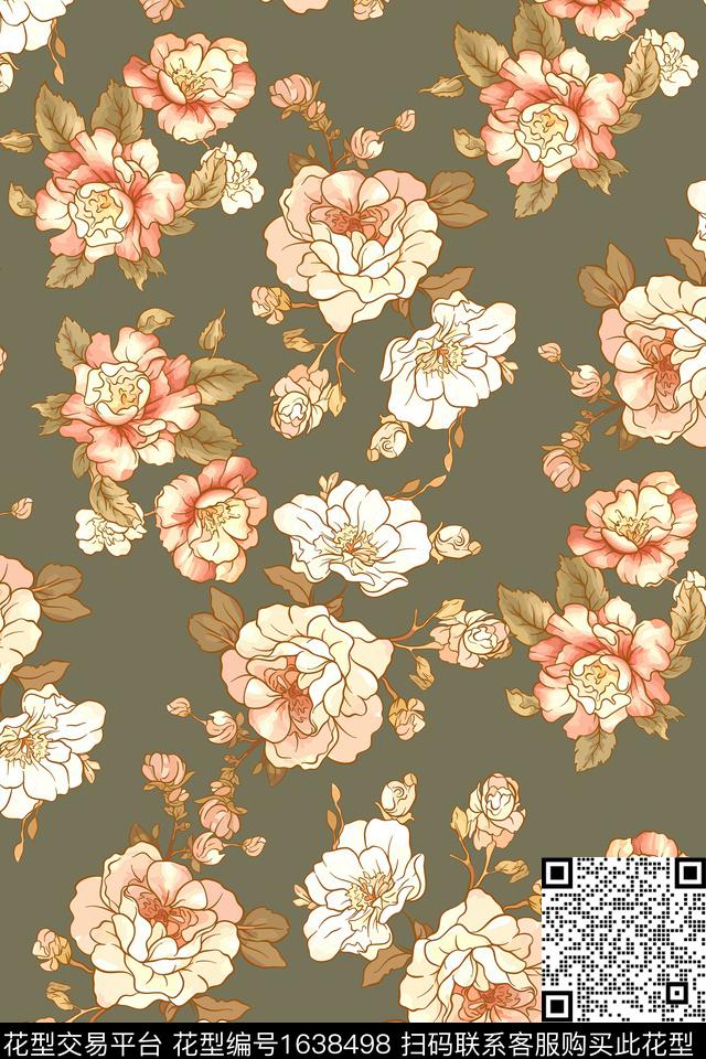民族风花卉小碎花数码印花华亿平台下载（图片编号: 1638498） - 瓦栏（Walan）