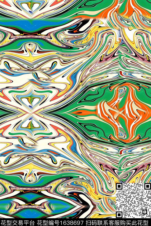 纹理线条大牌风数码印花华亿平台下载（图片编号: 1638697） - 瓦栏（Walan）