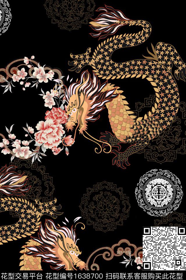 中国风真丝中老年数码印花华亿平台下载（图片编号: 1638700） - 瓦栏（Walan）