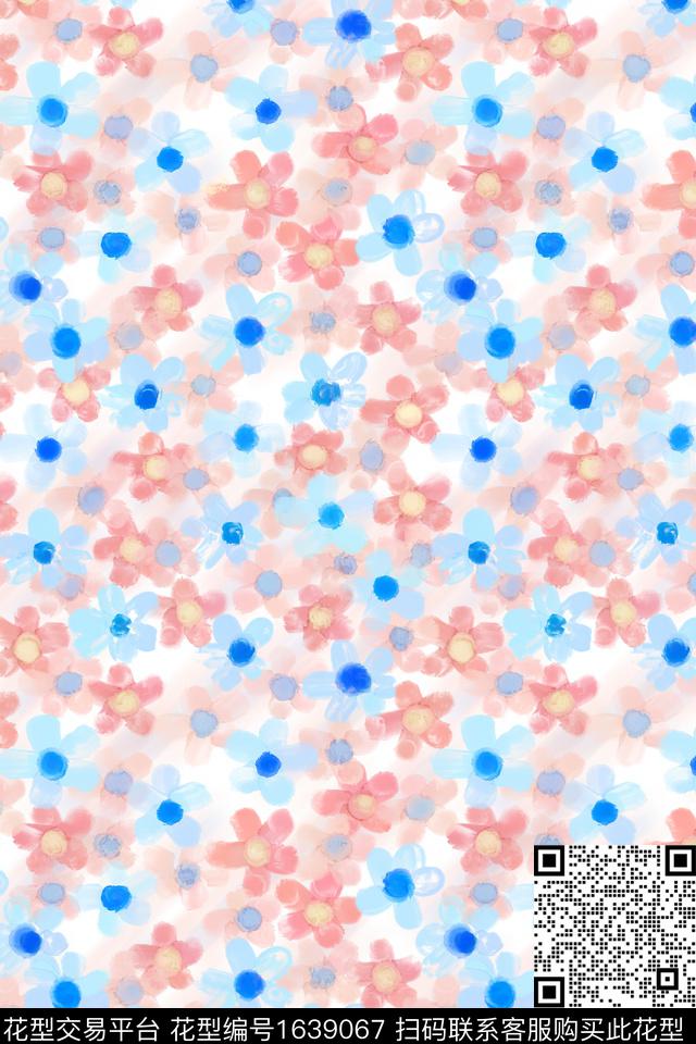 小清新花卉小碎花数码印花华亿平台下载（图片编号: 1639067） - 瓦栏（Walan）