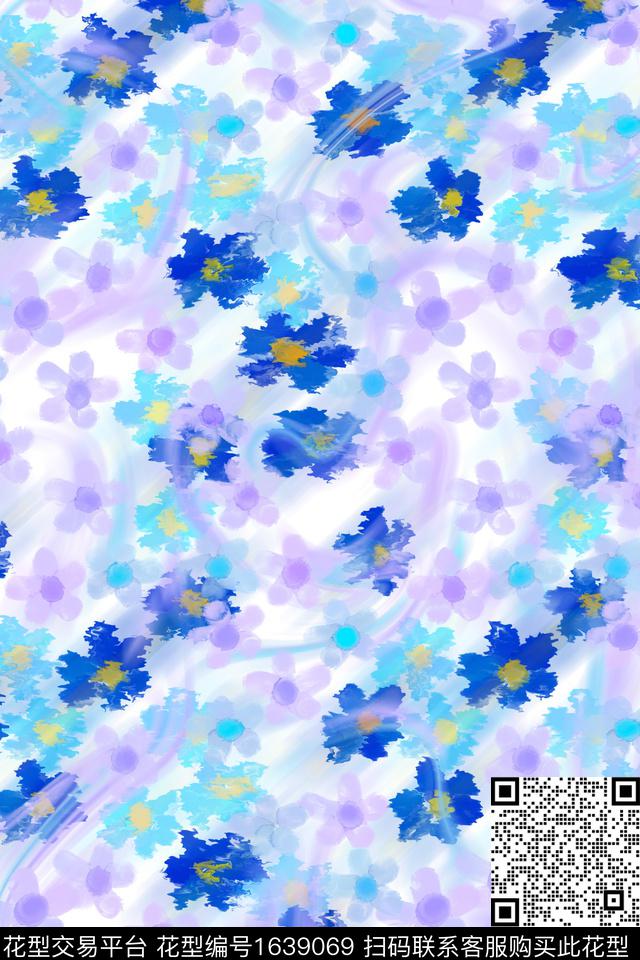 花卉小碎花朦胧花卉数码印花华亿平台下载（图片编号: 1639069） - 瓦栏（Walan）