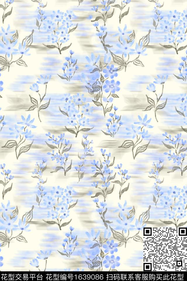 小清新侘寂花卉数码印花华亿平台下载（图片编号: 1639086） - 瓦栏（Walan）
