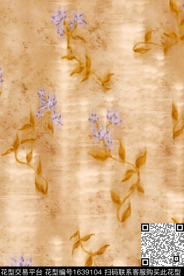 侘寂花卉肌理数码印花华亿平台下载（图片编号: 1639104） - 瓦栏（Walan）