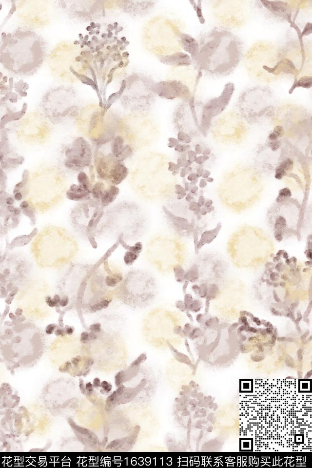 侘寂花卉肌理数码印花华亿平台下载（图片编号: 1639113） - 瓦栏（Walan）