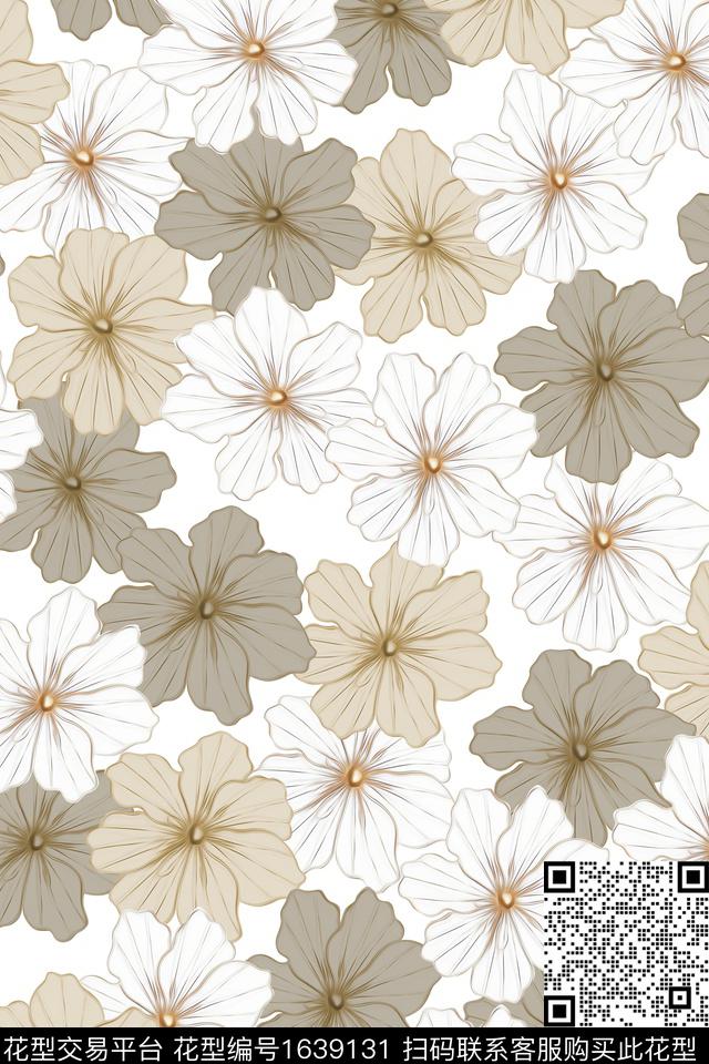 满版散花花卉小碎花数码印花华亿平台下载（图片编号: 1639131） - 瓦栏（Walan）