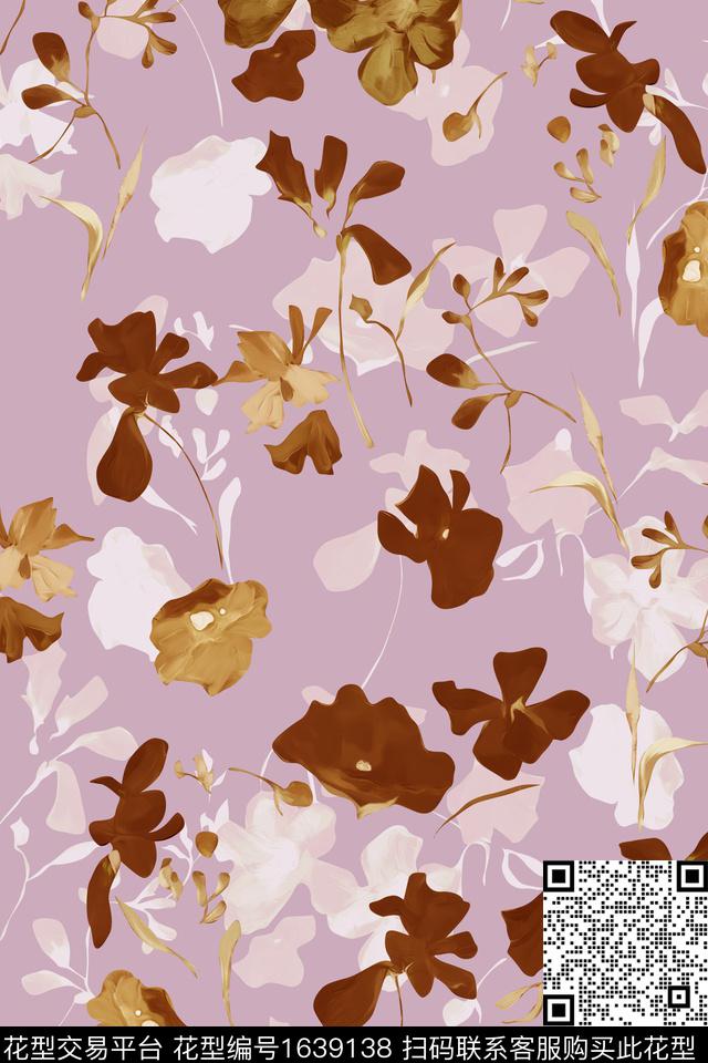 满版散花花卉小碎花数码印花华亿平台下载（图片编号: 1639138） - 瓦栏（Walan）