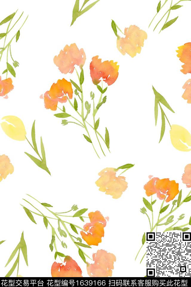 花卉小碎花大牌风数码印花华亿平台下载（图片编号: 1639166） - 瓦栏（Walan）