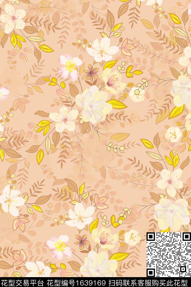 花卉小碎花大牌风数码印花华亿平台下载（图片编号: 1639169） - 瓦栏（Walan）