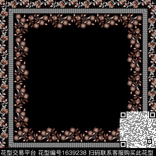 民族风花卉围巾数码印花华亿平台下载（图片编号: 1639238） - 瓦栏（Walan）