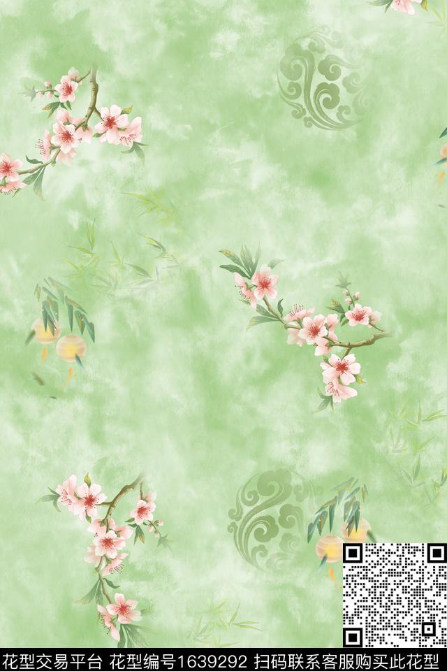 花卉手绘花卉中国风数码印花华亿平台下载（图片编号: 1639292） - 瓦栏（Walan）