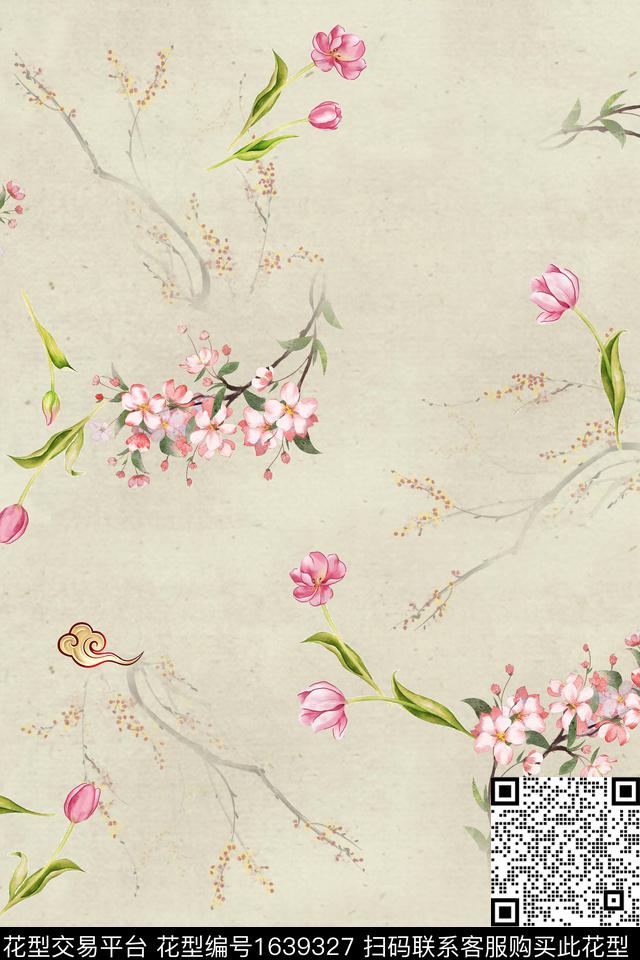 年轻女装花卉小碎花数码印花华亿平台下载（图片编号: 1639327） - 瓦栏（Walan）