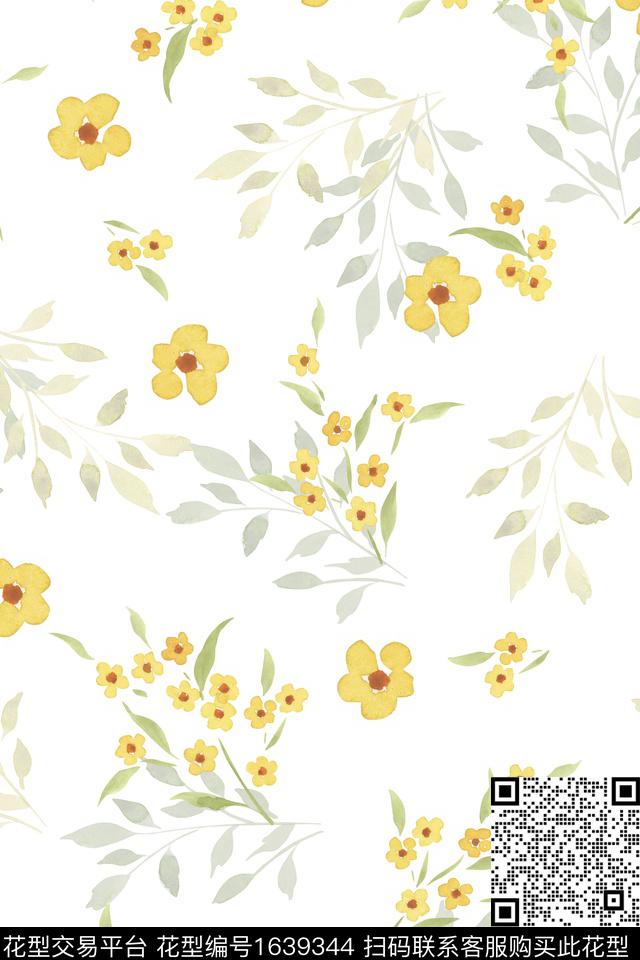 小清新花卉小碎花数码印花华亿平台下载（图片编号: 1639344） - 瓦栏（Walan）